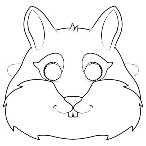 Chipmunk Mask Coloring Page